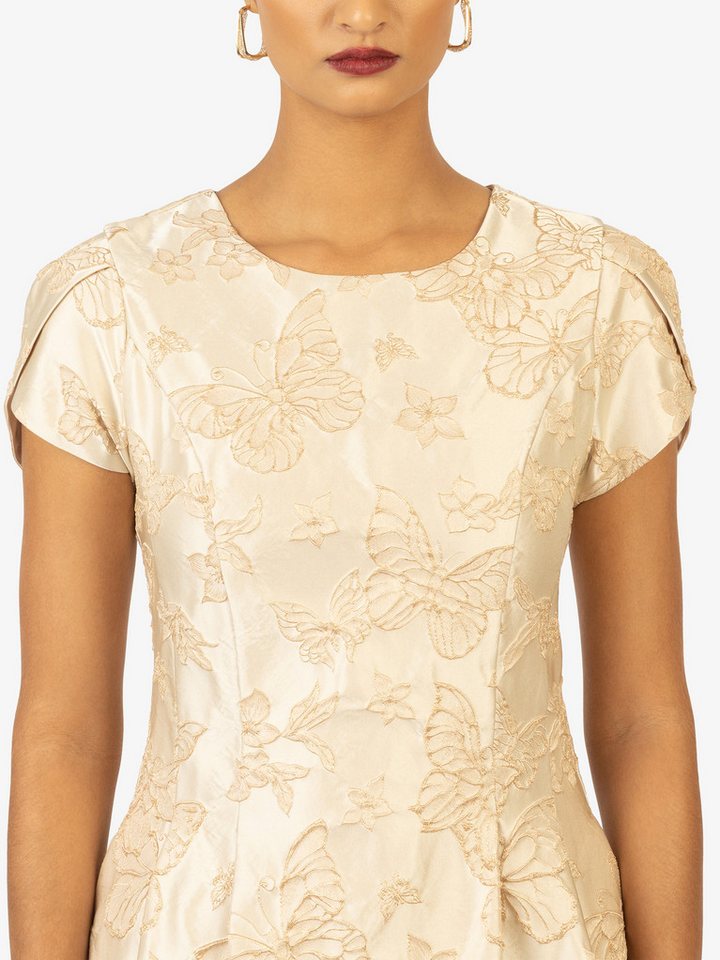 Kraimod Cocktailkleid mit floralem Muster & Puffärmeln – Bild 4 von 5