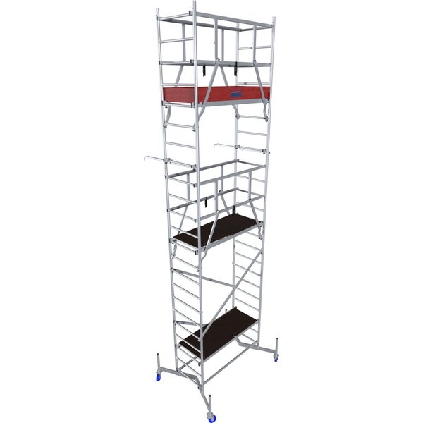 KRAUSE Arbeitsgerüst ClimTec System, (Set), Komplettgerüst inkl. 1 Aufstockung, 2 Aufstockung + Fahrrollensatz