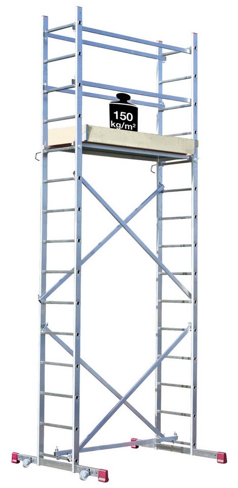 KRAUSE Arbeitsgerüst CORDA, Montagegerüst mit rutschsicherer Belagbühne 1,50 x 0,56 m – Bild 2 von 5