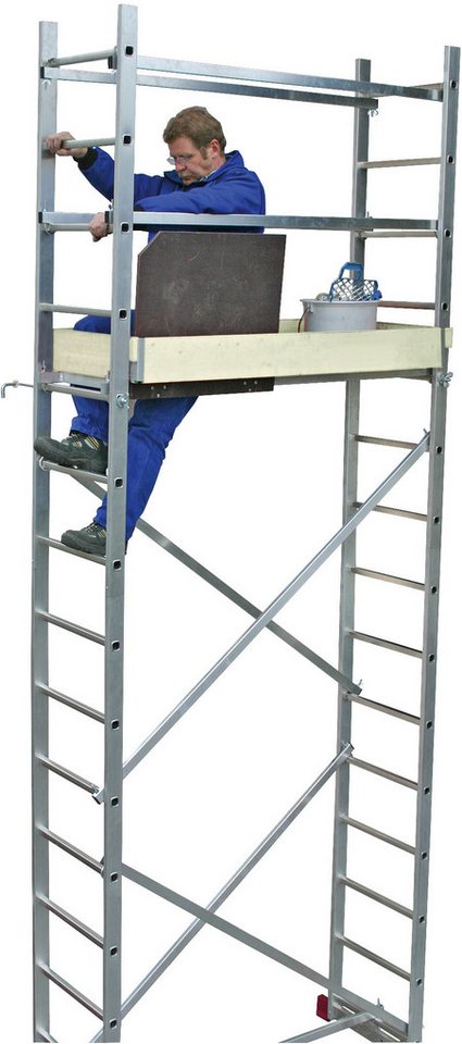 KRAUSE Arbeitsgerüst CORDA, Montagegerüst mit rutschsicherer Belagbühne 1,50 x 0,56 m – Bild 3 von 5