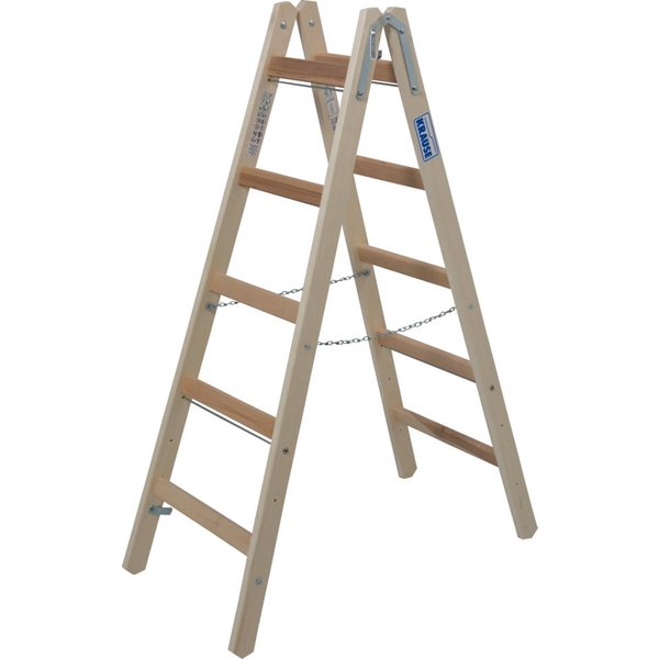Klapp-Holzleiter 2x5 Sprossen