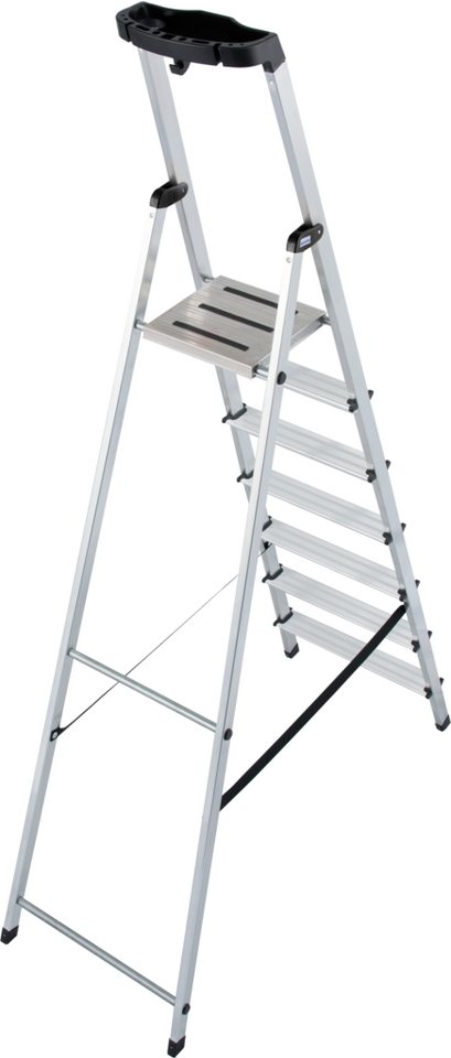 KRAUSE Stehleiter Safety, Aluminium, 1x7 Stufen, Arbeitshöhe ca. 350 cm – Bild 3 von 5