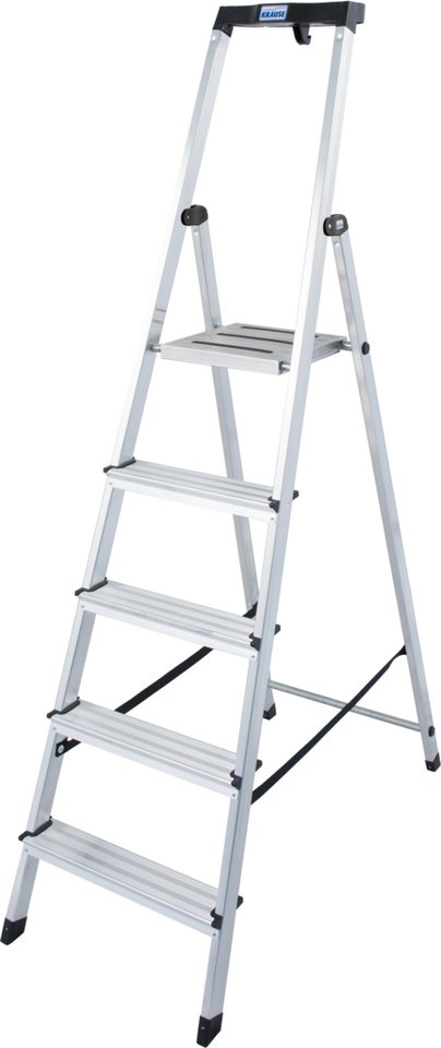 KRAUSE Stehleiter Safety, Aluminium, 1x5 Stufen, Arbeitshöhe ca. 305 cm – Bild 2 von 5