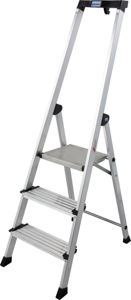 KRAUSE Stehleiter Safety Plusline, Aluminium, 3 Stufen, Arbeitshöhe ca. 265 cm – Bild 3 von 5