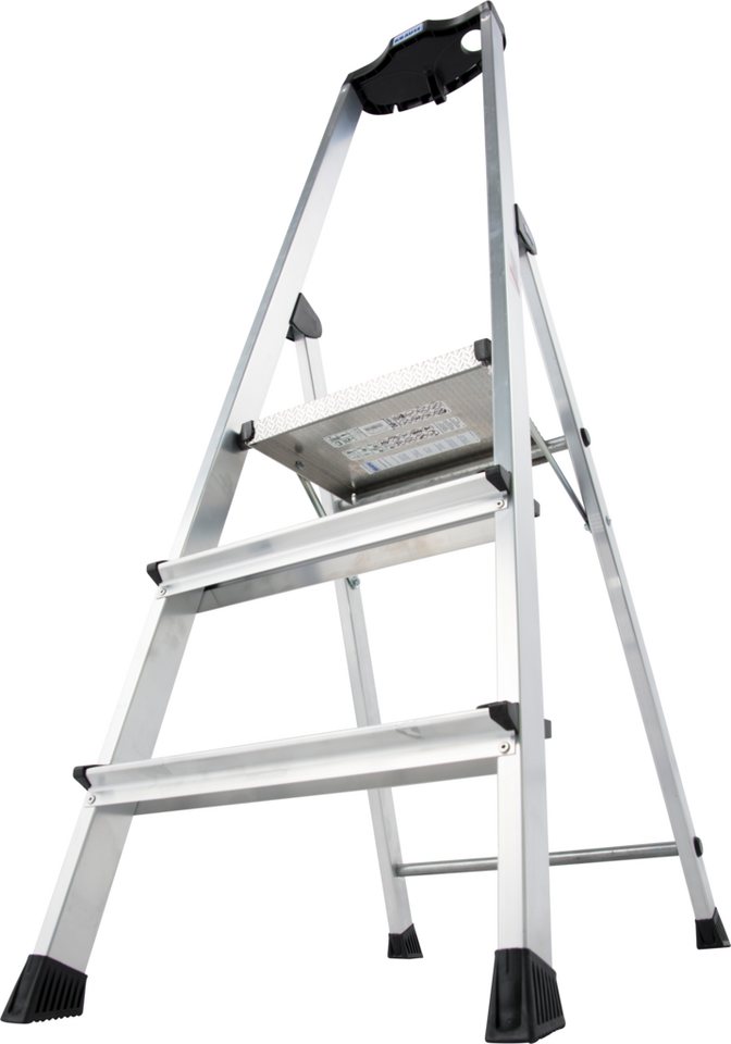 KRAUSE Stehleiter Safety Plusline, Aluminium, 3 Stufen, Arbeitshöhe ca. 265 cm – Bild 4 von 5