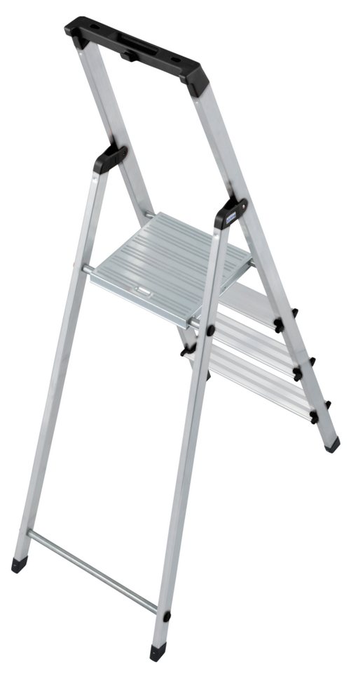 KRAUSE Stehleiter Solidy, Aluminium, 1x3 Stufen, Arbeitshöhe ca. 262 cm – Bild 3 von 5