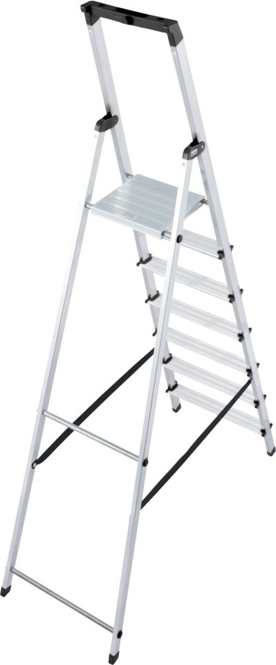 KRAUSE Stehleiter Solidy, Aluminium, 1x7 Stufen, Arbeitshöhe ca. 348 cm – Bild 2 von 5