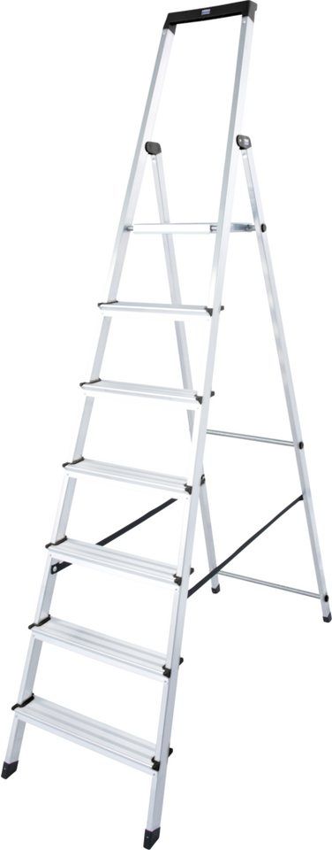KRAUSE Stehleiter Solidy, Aluminium, 1x7 Stufen, Arbeitshöhe ca. 348 cm – Bild 3 von 5