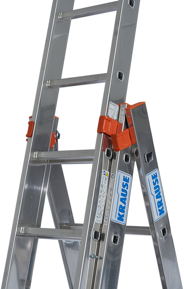 KRAUSE Vielzweckleiter Tribilo, mit Leiternspitzen, 3x9 Sprossen – Bild 4 von 5