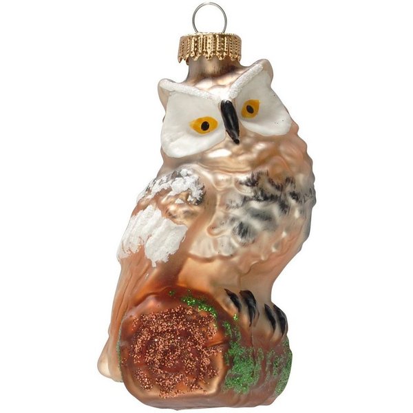 Krebs Glas Lauscha Christbaumschmuck CBK92202, Weihnachtsdeko, Christbaumschmuck (1-tlg), Eule aus Glas