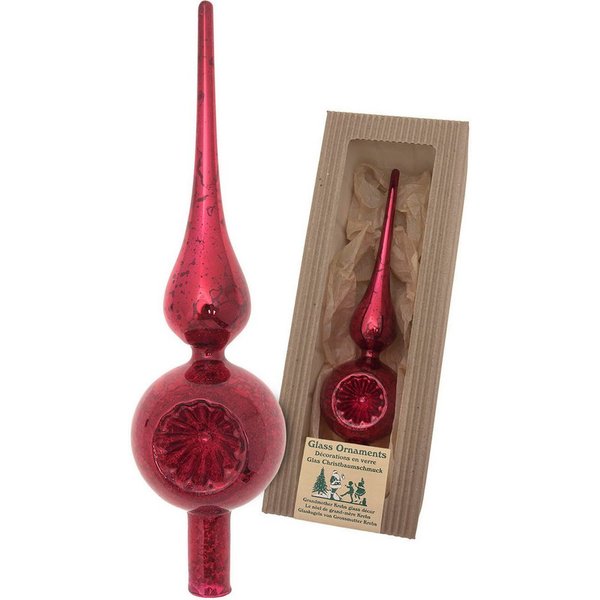 Krebs Glas Lauscha Christbaumspitze Antike Mercury Glas Reflexspitze (1-tlg), Christbaumspitze aus Glas, mundgeblasen, handgefertigt