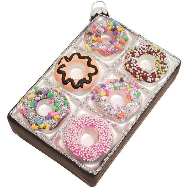 Krebs Glas Lauscha Weihnachtsbaumkugel Baumschmuck Pralinenschachtel mehrfarbig 9cm, Dekoriert mit Liebe zum Detail