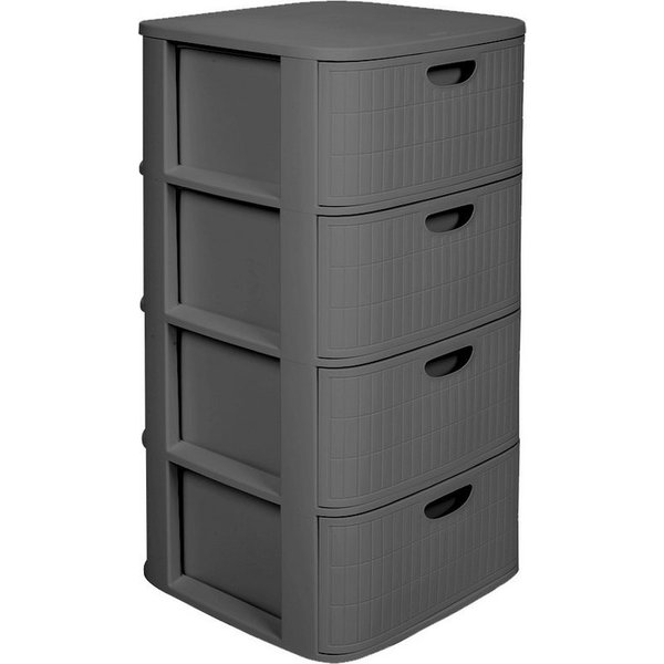 KreLeo Rollcontainer 'Domus' mit 4 Schüben aus Kunststoff, rollbar (Farbe wählbar)