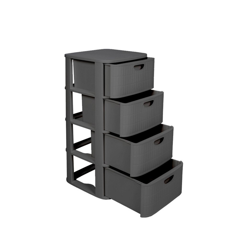 KreLeo Rollcontainer 'Domus' mit 4 Schüben aus Kunststoff, rollbar (Farbe wählbar) – Bild 2 von 4