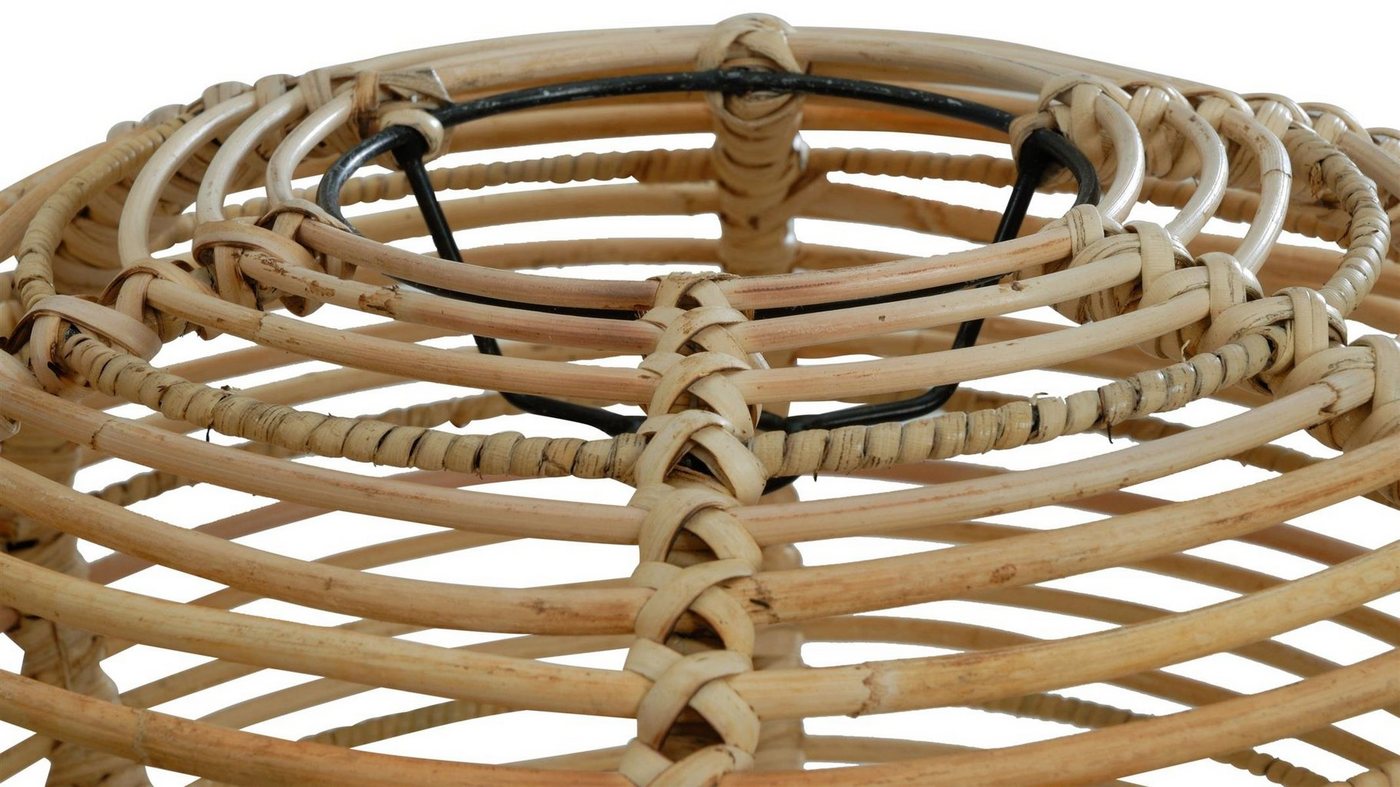 Krines Home Lampenschirm Lampenschirm Retro echtes Rattan Gestäbter Design Hängelampen Ø40cm, ohne Fassung Schirm für Deckenlampen Deckenleuchten – Bild 4 von 5