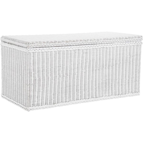 Krines Home Truhe Große Rattantruhe MAX Wäschetruhe mit Deckel Natur Rattan Truhe, Aufbewahrung XXL 115x55x55cm