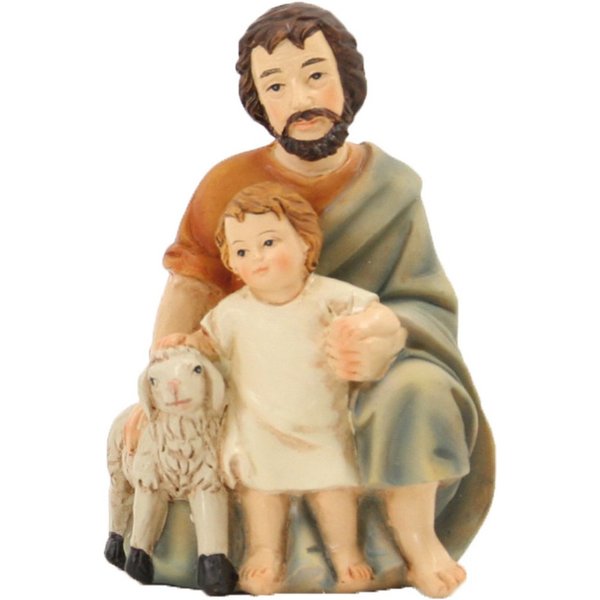 FADEDA Krippenfigur FADEDA Hirte mit Kind und Schaf, Höhe in cm: 11