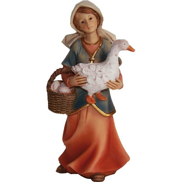 FADEDA Krippenfigur FADEDA Magd mit Gans und Korb, Höhe in cm: 11