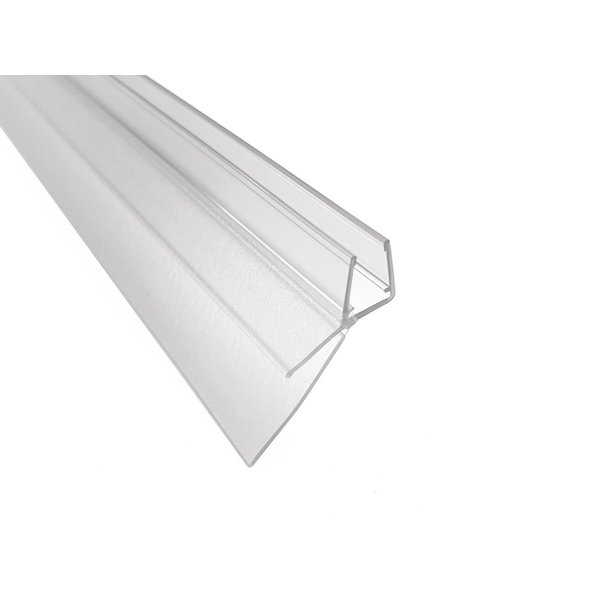 Kristhal Dusch- & Baddesign Duschdichtung Dusch-Türdichtung mit anpassbarer langer Lippe und Abtropfleiste, L: 100 cm, individuell kürzbare Lippe