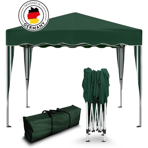 Kronenburg Faltpavillon 3x3 m wasserdicht - Gartenpavillon, Partyzelt stabil, UV-Schutz 50+, mit 0 Seitenteilen, Wetterfester Schutz, Leichter Aufbau, Inklusive