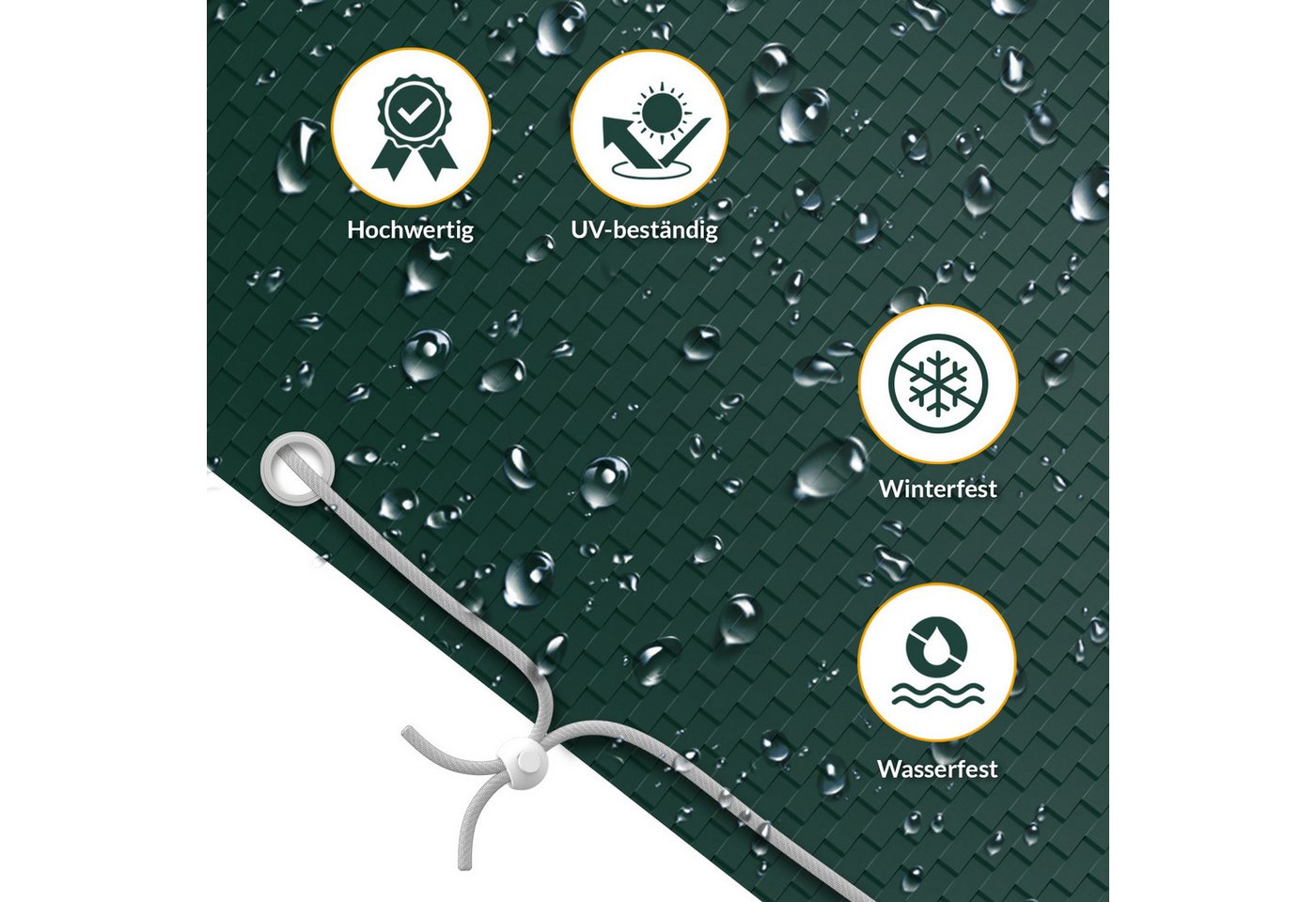 Kronenburg Hollywoodschaukel Abdeckung, 150 x 210 x 150cm, wasserdicht, Abdeckplane Gartenschaukel für 3-4 Sitzer - Wasserdicht in grün – Bild 4 von 5
