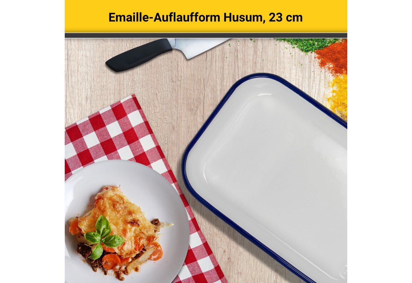 Krüger Auflaufform Husum, Emaille, 23 x 16 x 5 cm – Bild 2 von 5