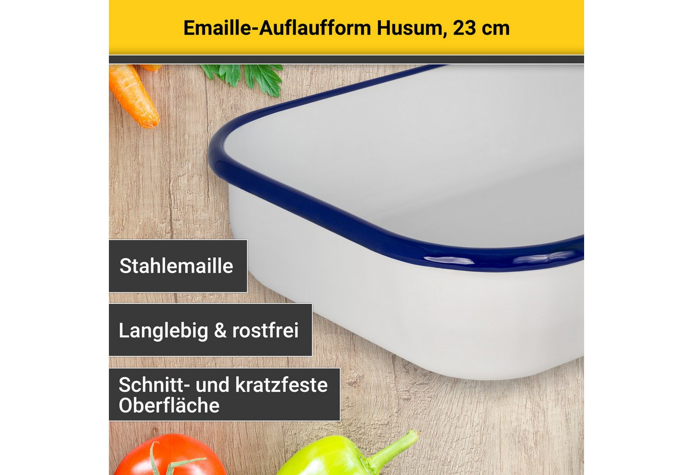 Krüger Auflaufform Husum, Emaille, 23 x 16 x 5 cm – Bild 3 von 5