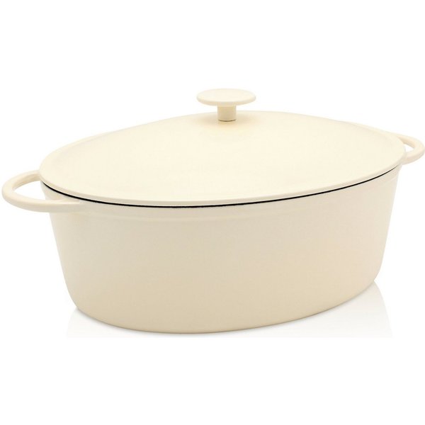 Krüger Bräter Eisenguss Gansbräter mit Deckel SAVANNA, 34 x 27 x 12,5 cm, Gusseisen (1-tlg), für Induktions-Kochfelder geeignet