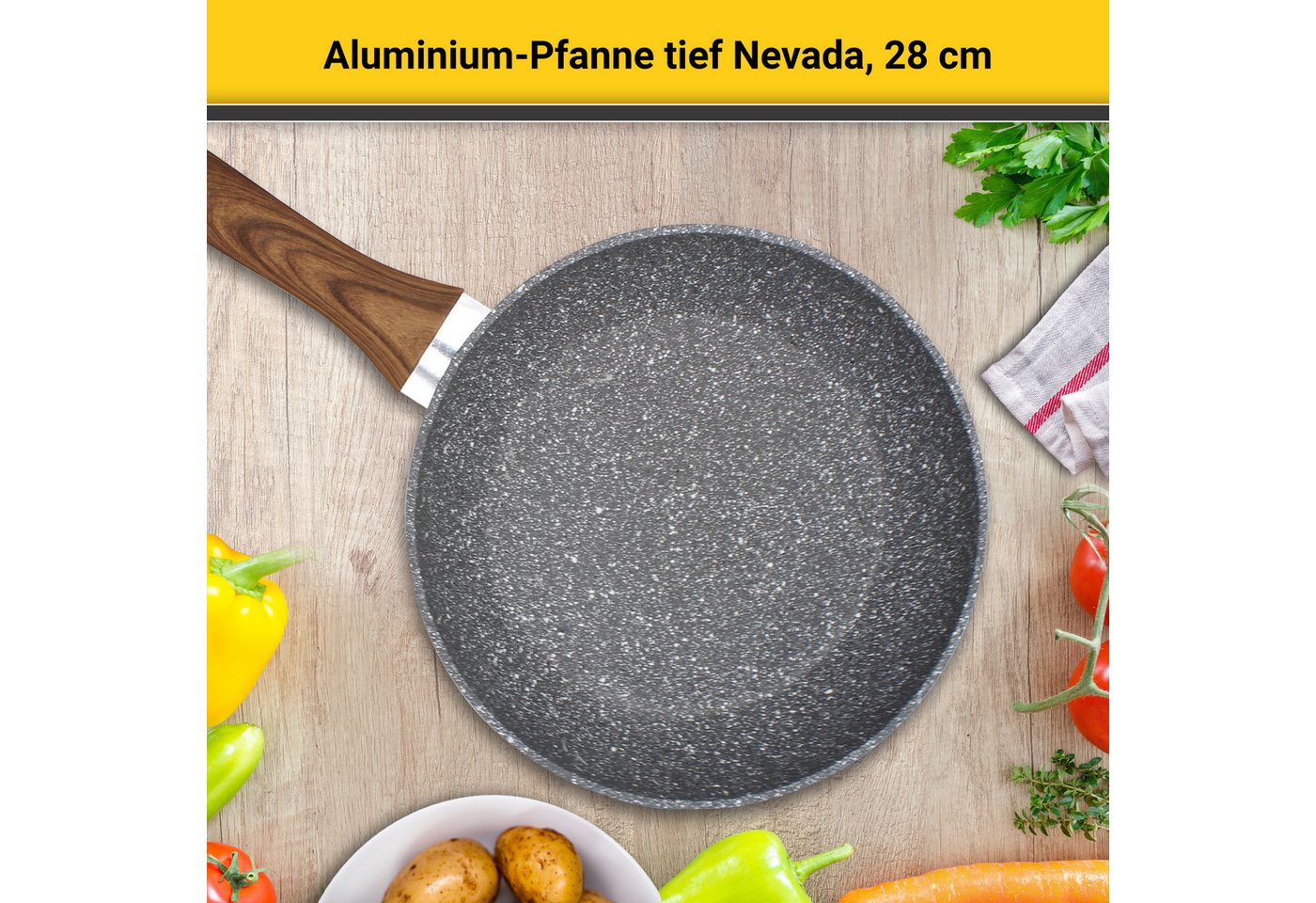 Krüger Bratpfanne Nevada, Aluminium (1-tlg), für Induktions-Kochfelder geeignet – Bild 3 von 5