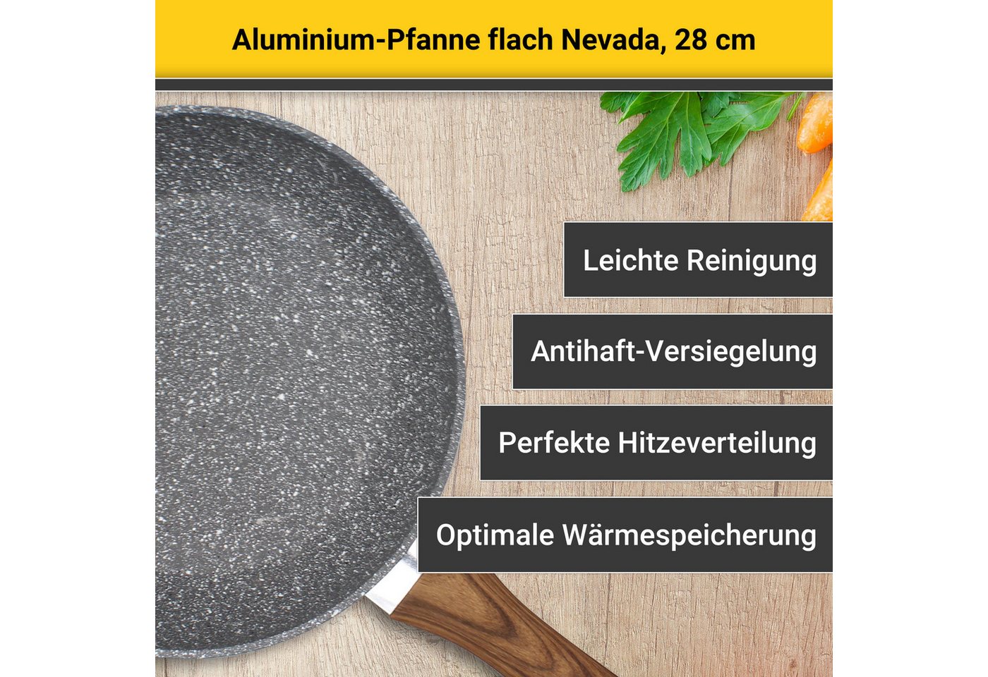 Krüger Bratpfanne Nevada, Aluminium (1-tlg), für Induktions-Kochfelder geeignet – Bild 3 von 5