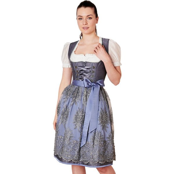 KRÜGER COLLECTION Dirndl Dirndl 'Alexandra' mit Spitzenschürze 115167, Gra