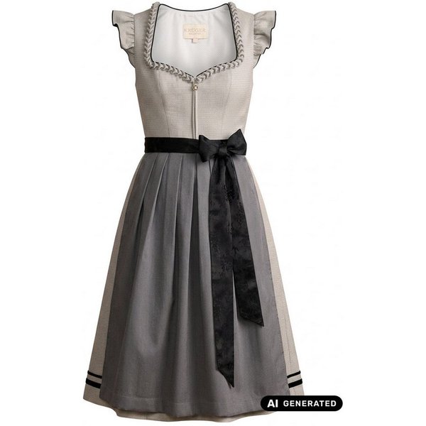 KRÜGER COLLECTION Dirndl Dirndl Lindsey 70cm Länge grau