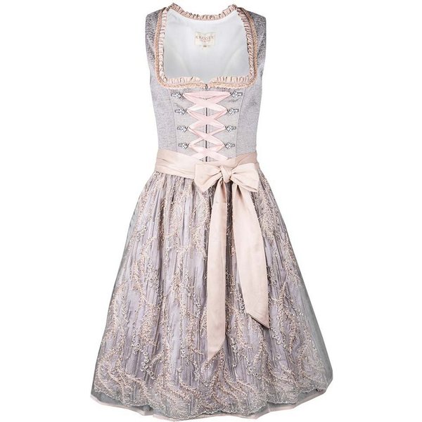 KRÜGER COLLECTION Dirndl Dirndl Nebulia 60er Länge grau