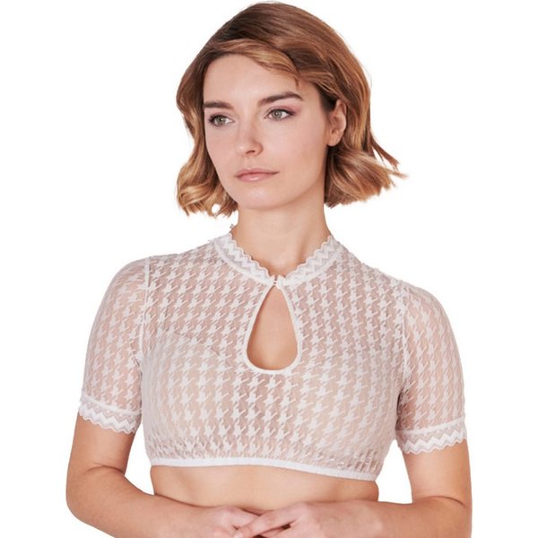KRÜGER COLLECTION Dirndlbluse Dirndlbluse 'Bernarda' Kurzarm 216367, Ecru