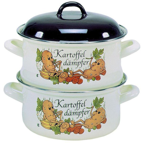 Krüger Dampfgartopf KARTOFFEL, Emaille (1-tlg), Dampfkochtopf, Induktion