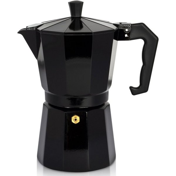 Krüger Espressokocher, 0,2l Kaffeekanne, traditionell italienisch, aus Aluminium, mit Silikon-Dichtungsring