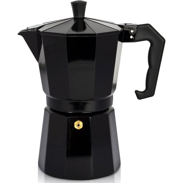 Krüger Espressokocher, 0,35l Kaffeekanne, traditionell italienisch, aus Aluminium, mit Silikon-Dichtungsring