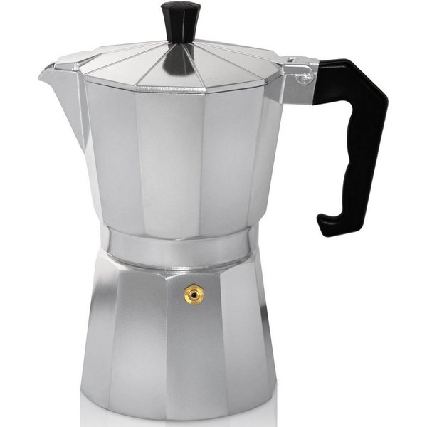 Krüger Espressokocher, 0,45l Kaffeekanne, traditionell italienisch, aus Aluminium, mit Silikon-Dichtungsring
