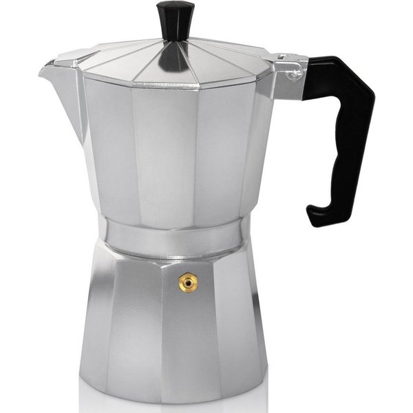 Krüger Espressokocher, 0,7l Kaffeekanne, traditionell italienisch, aus Aluminium, mit Silikon-Dichtungsring