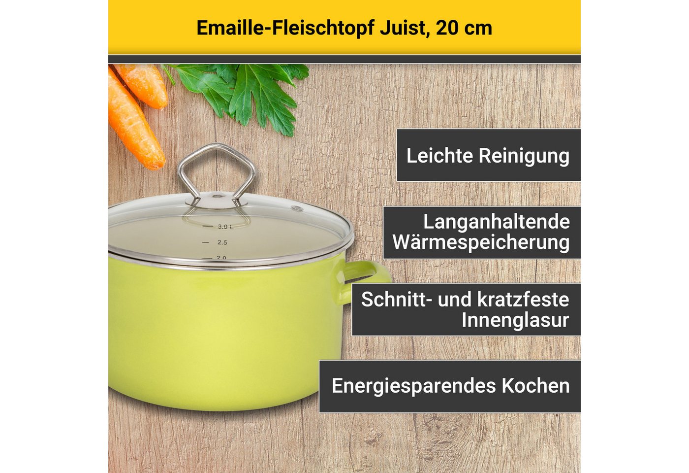 Krüger Fleischtopf Juist, Emaille (1-tlg), Induktionsgeeignet – Bild 2 von 5