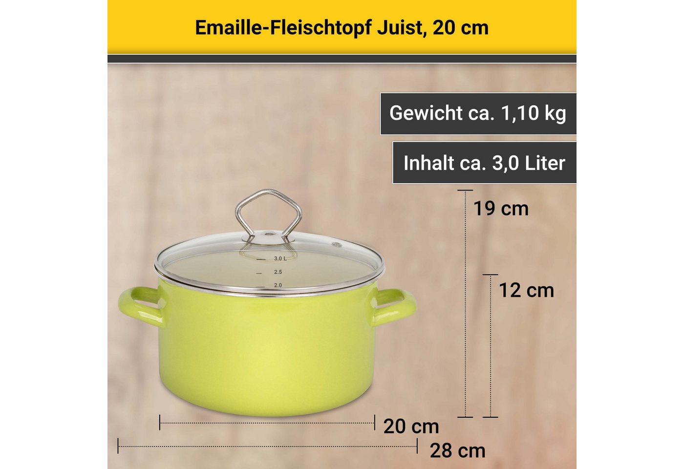 Krüger Fleischtopf Juist, Emaille (1-tlg), Induktionsgeeignet – Bild 5 von 5