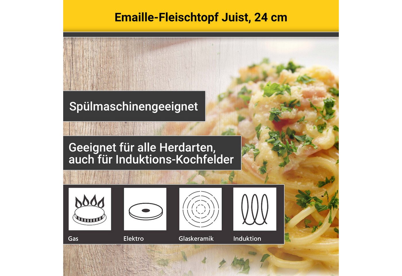 Krüger Fleischtopf Juist, Emaille (1-tlg), Induktionsgeeignet – Bild 4 von 5