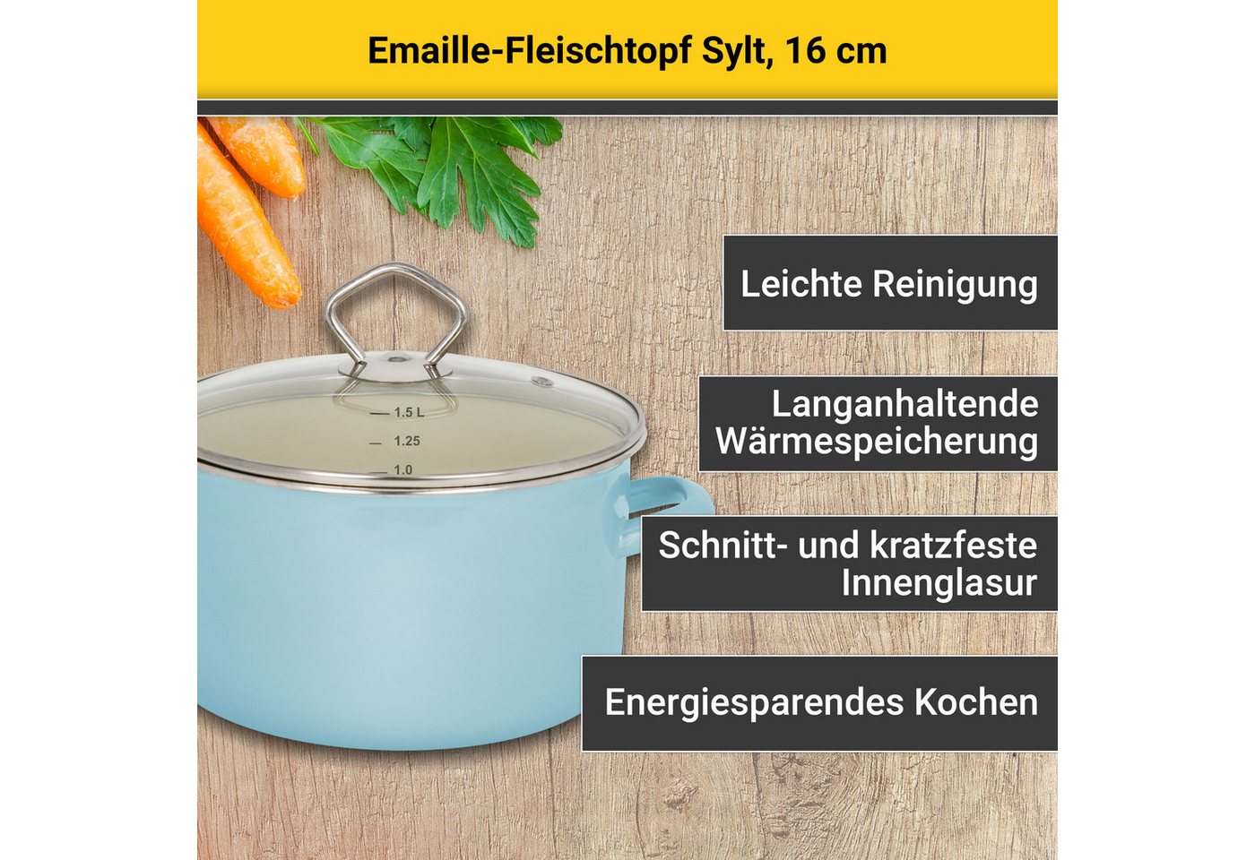 Krüger Fleischtopf Sylt, Emaille (1-tlg), Induktion – Bild 2 von 5