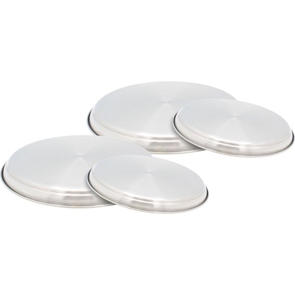 Krüger Herd-Abdeckplatte Edelstahl Herdplatten-Set, 4-tlg., Edelstahl, (Set, 4 tlg), (2x Ø 16 cm + 2x Ø 20 cm)