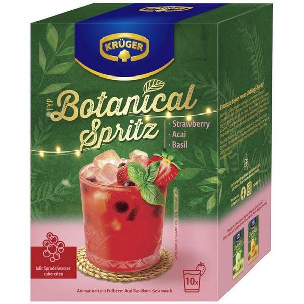 Krüger Kaffee, Krüger Typ Botanical Spritz Strawberry Acai Basilikum 10x20g Pack 200g