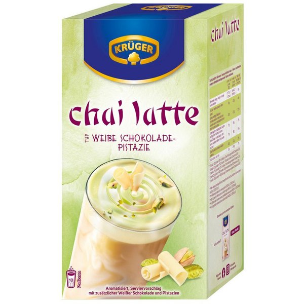 Krüger Kaffee, Krüger Chai Latte weiße Schokolade Pistazie 10x25g Packung 250g