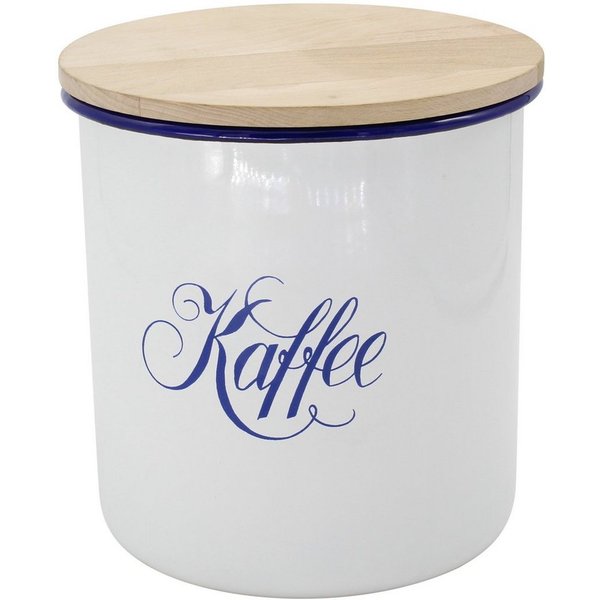 Krüger Kaffeedose Husum, Emaille, Holzwerkstoff, (1-tlg), mit Holzdeckel