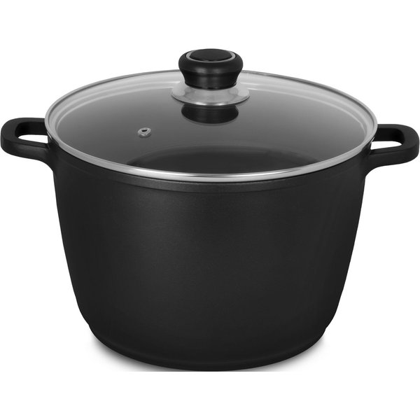 Krüger Kochtopf Aluguss Universaltopf mit Glasdeckel DELTA, 24 cm, Aluminiumguss (1-tlg), für Induktions-Kochfelder geeignet