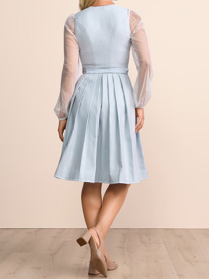 Krüger Madl Dirndl Dirndl Velora 60cm Länge hellblau – Bild 4 von 5