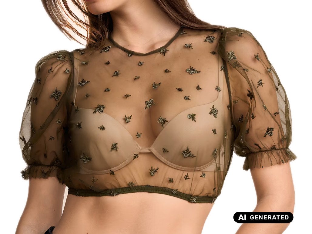 Krüger Madl Dirndlbluse Dirndlbluse Arla olive – Bild 3 von 3